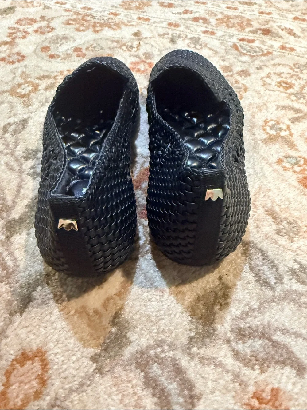 Birdies Woven Starling vegan leather Black Slip-On Loafers  worn once